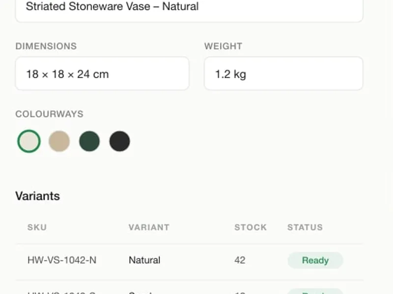 Attribute completeness scorecard and product spec preview